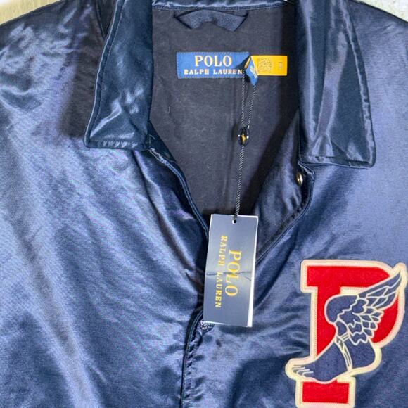 Polo Ralph Lauren P-Wing Sateen Coach's Jacket, Newport Navy XL $498 - Picture 6 of 13
